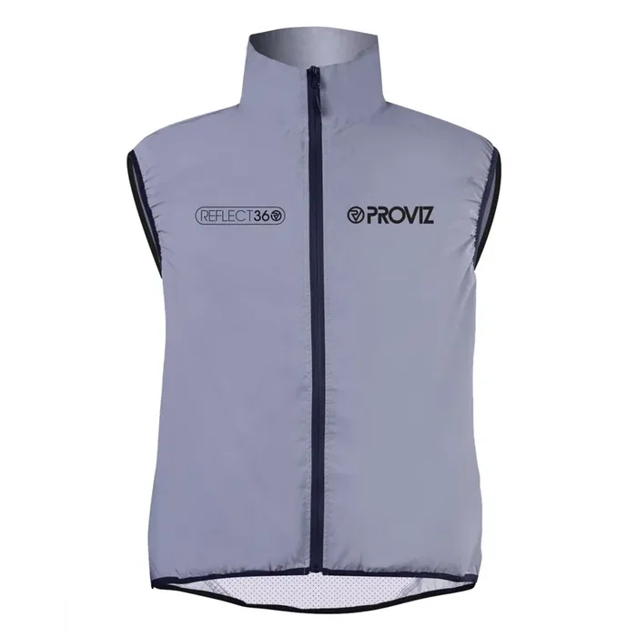 Proviz REFLECT360 Reflective Cycling Vests for Men — Silver, Breathable, Windproof, Lightweight Safety & Visibility Gear Sizes S-XL