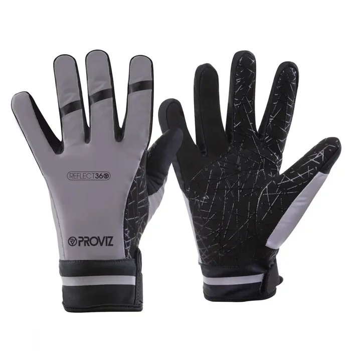 Proviz Reflect360 Waterproof Reflective Cycling Gloves – Unisex All-Weather, Padded, Silicone Grip, Ultra-Bright Reflective Technology & Adjustable Cuffs