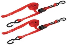 PRP 1″ Cam-Lock Red Tie Down With Snap S-Hooks