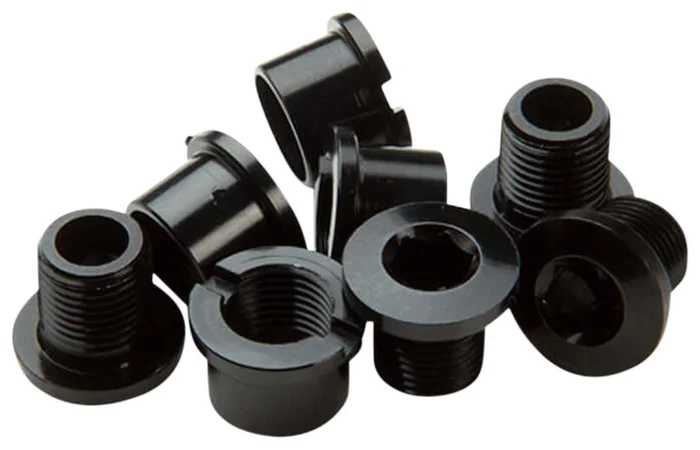 Race Face Chainring Bolt/Nut Set – M8 x 8.5mm Hex Aluminum Black Set of 4