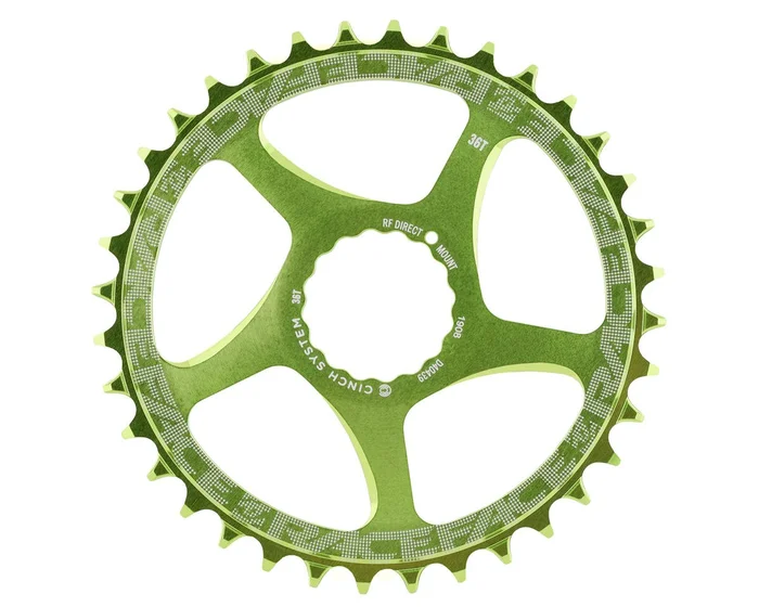 Race Face Narrow-Wide CINCH Direct Mount Chainring (Green) (1 x 9-12 Speed) (Single) (36T) (3mm Offset/Boost)