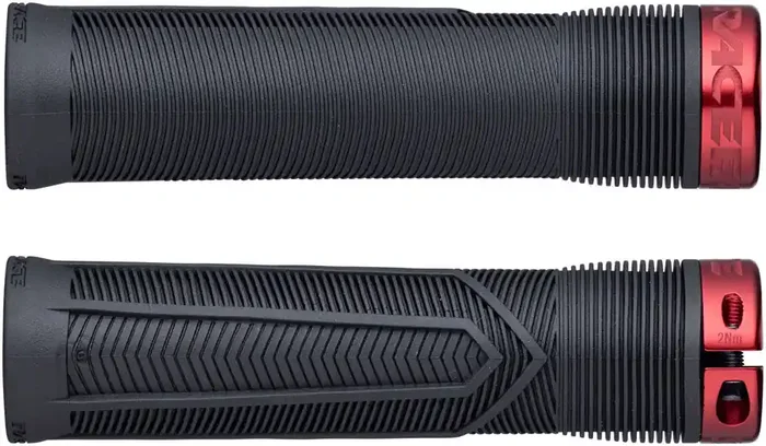 RaceFace Chester Grips – Lock-On, Black/Red, 34mm