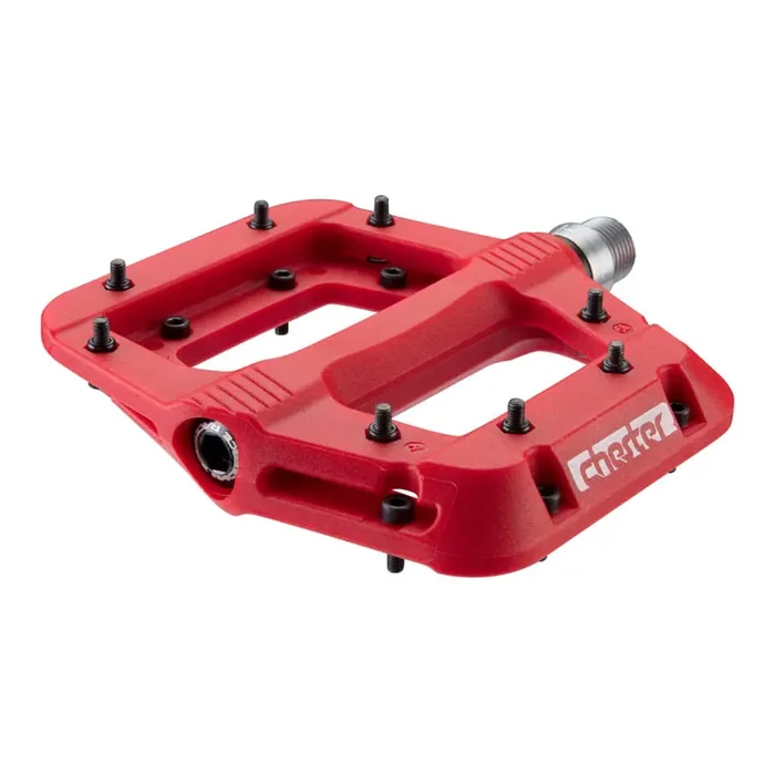RaceFace Chester Pedals – Platform, Composite, 9/16″, Red