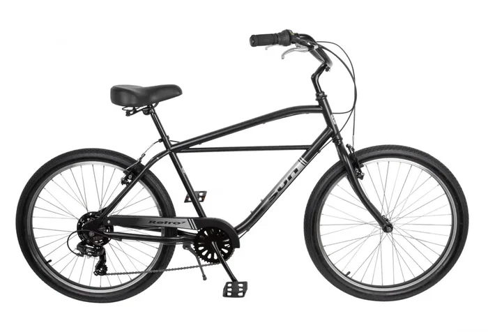 Retro Style Steel Cruiser Bikes – 7-Speed, High-Tensile Frame, Classic Design, 26″ Cruiser Tires, Matte Black & Dark Blue Options