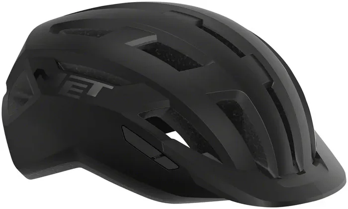 Road Bike Helmet MET Allroad MIPS with Light – Black, Matte, Medium