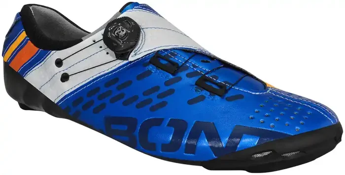 Road Bike Shoes BONT Helix Road Cycling Shoe Euro 48, Metallic Blue/White