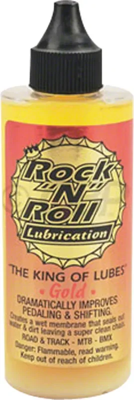 Rock-N-Roll Gold Bike Chain Lube – 4oz, Drip