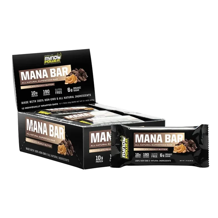 Ryno Power Mana Bar Superfood Energy Bars – Gluten-Free, Non-GMO, Caffeine-Free Fuel & Performance Nutrition for Cycling, Triathlon & Active Lifestyle