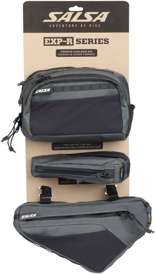 Salsa EXP-R Series Bag Bundle – Includes Campion Frame Bag Fireweed Handlebar Bag Trillium Top Tube Bag Small