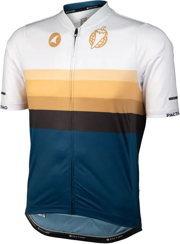 Salsa Latitude Men‘s Jersey – White, Navy Blue, Black , w/ Stripes, Large