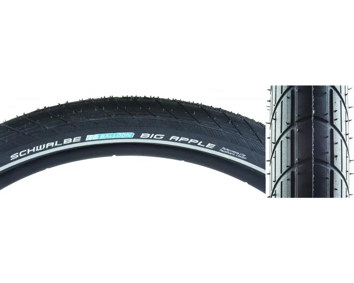 Schwalbe Big Apple (Black) (18″) (2.0″) (355 ISO) (Wire) (RaceGuard/Endurance)