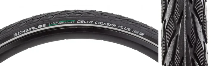 Schwalbe Delta Cruiser+ Active Twin PG 26×13/8 Wire TPI 50 PSI 85 Bk/Bsk/Ref 11159010.01