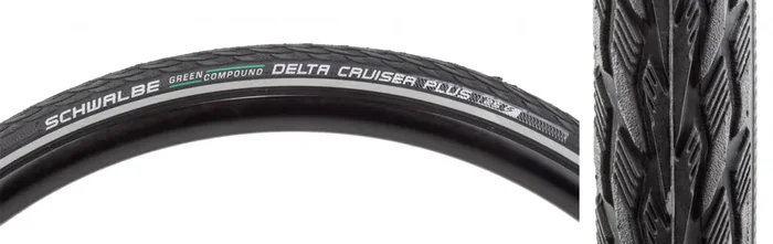 Schwalbe Delta Cruiser+ Active Twin PG 700×28 Wire 50tpi 100psi Bk/Bsk/Ref Tire 11101075.01