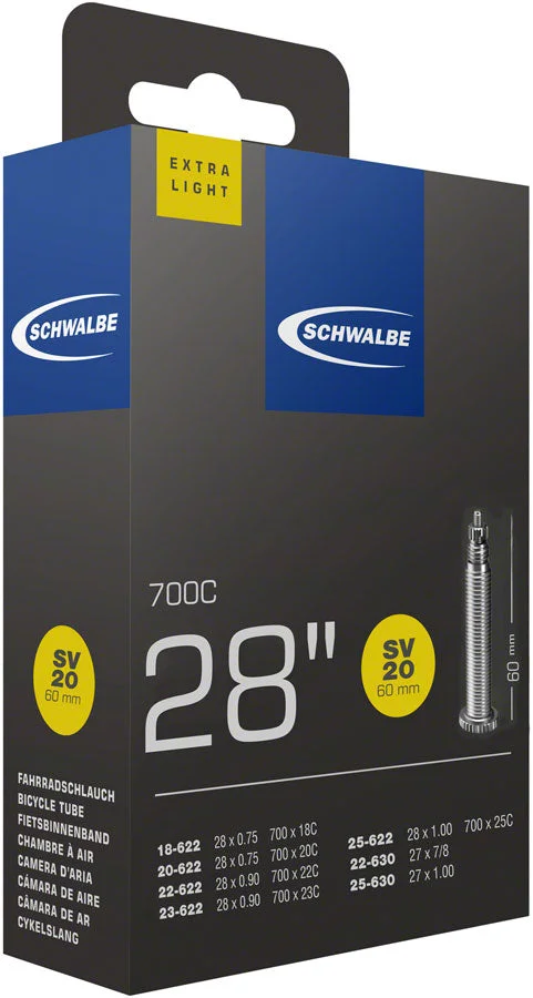 Schwalbe Extra Light Tube – 700 x 18 – 25mm 60mm Presta Valve