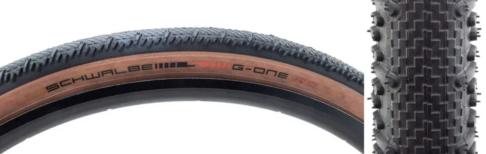 Schwalbe G-One RS Tire – 700 x 40 Tubeless Folding BLK/Transparent Evolution Line Super Race V-Guard Addix Race