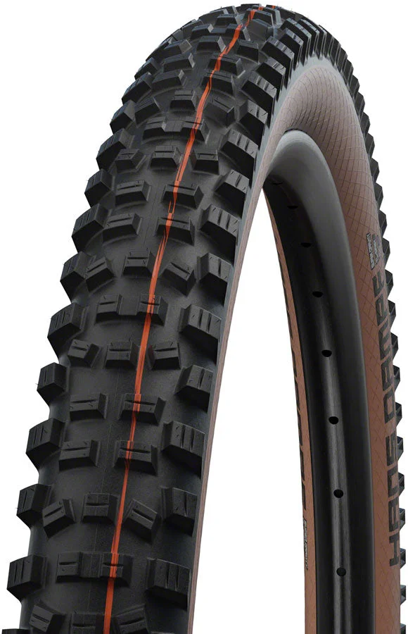 Schwalbe Hans Dampf Tire – 27.5 x 2.6 Tubeless Folding BLK/Bronze Evolution Line Super Trail Addix Soft