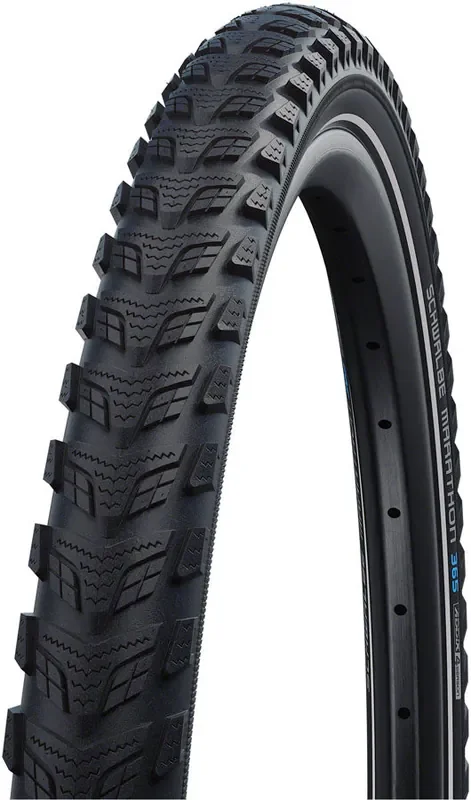 Schwalbe Marathon 365 Tire – 26 x 2.0, Clincher, Wire, Black/Reflective, Performance Line, GreenGuard, Addix 4Season, 11159424