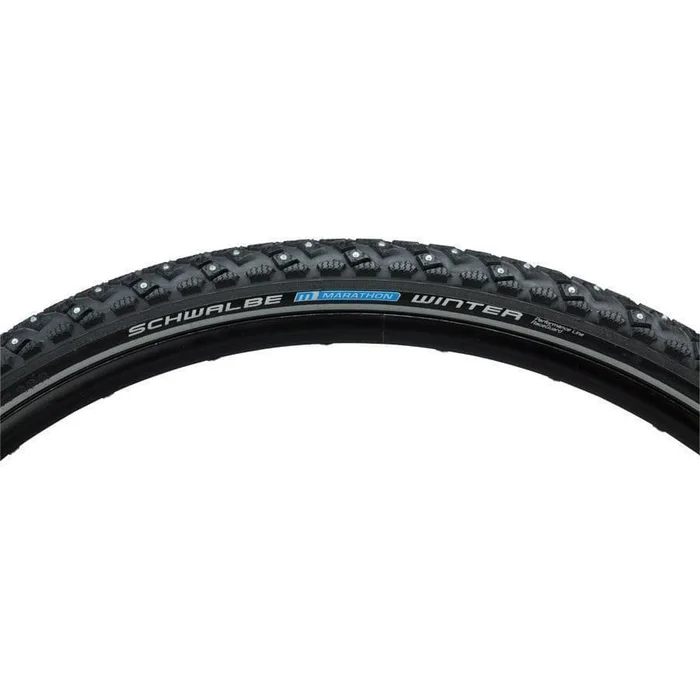 Schwalbe Marathon Winter Plus Bike Tire: 700 x 40c, Performance Line, Winter Compound, SmartGuard, TwinSkin, 240 Steel Studs, Black/Re