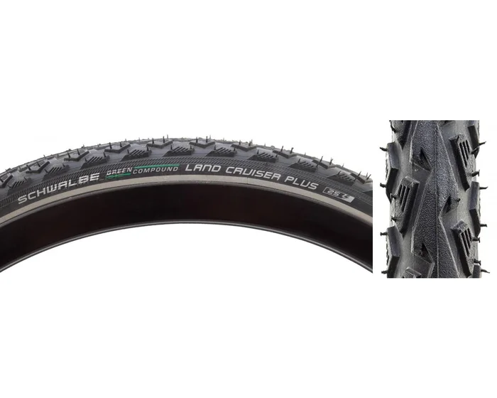 Schwalbe Schwalbe Land Cruiser Plus Tire (Black/Reflective) (Wire Bead) (PunctureGuard) (Green Compound) (E25) (700c) (40mm)