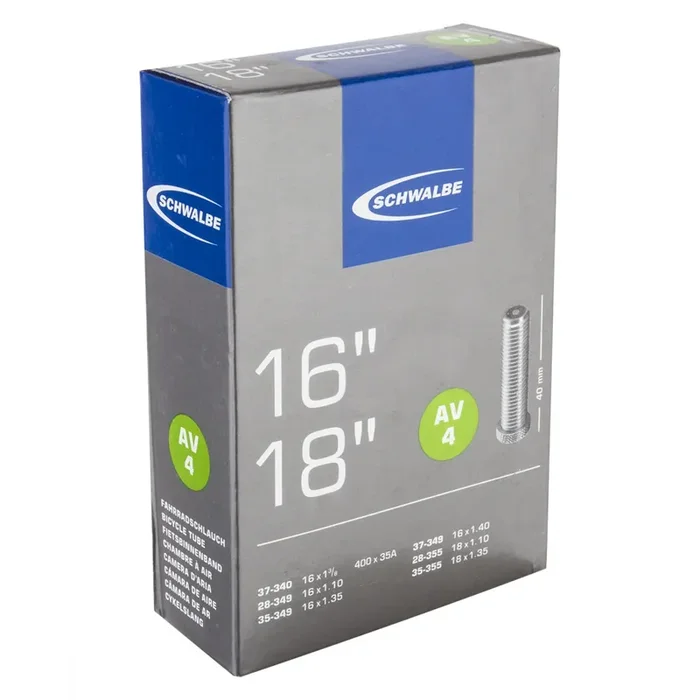 Schwalbe Tube 18×1.1-1.45 SV 40mm 0d Nickel Plated Valve Components