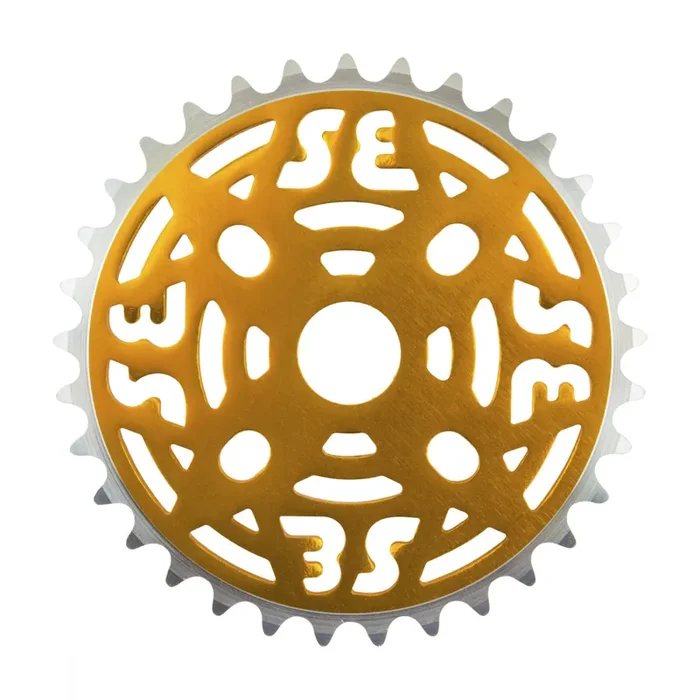 SE Bikes One Piece Chainring 33t 1pc 1/2in x 1/8in Steel Gold BMX Bike