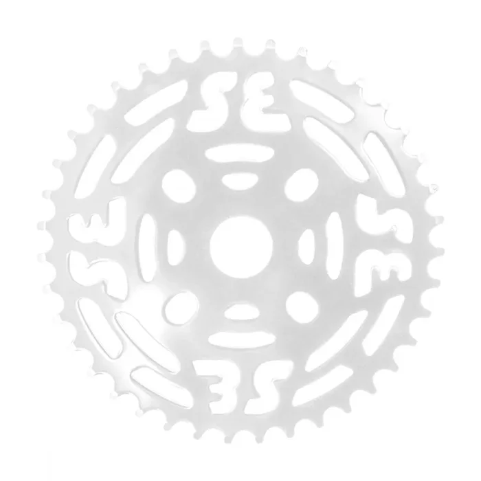 SE Bikes One Piece Steel Chainring 39t 1pc 1/2in x 1/8in Steel White BMX Bike