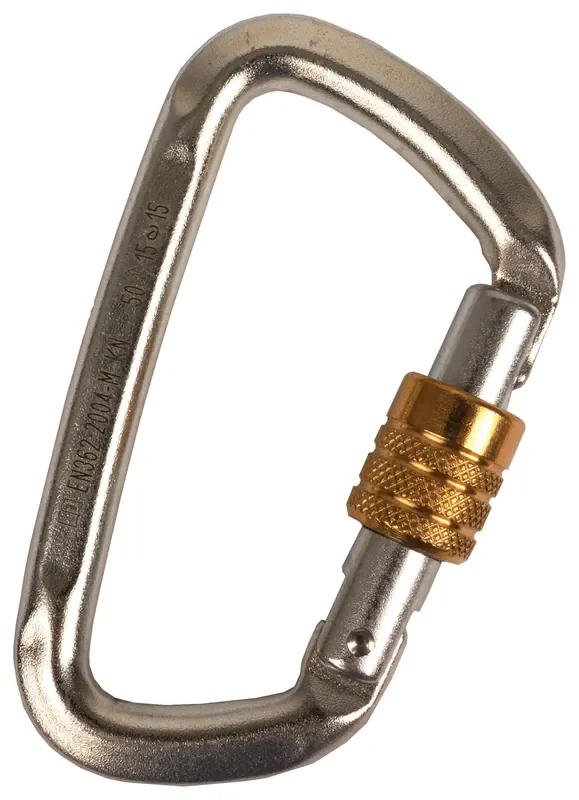 Secure Steel Modified ‘D‘ Key Lock Carabiners – Zinc-Plated, Keylock Gate, High-Strength, Compact, Safety-Tested for Climbing & Cycling Gear