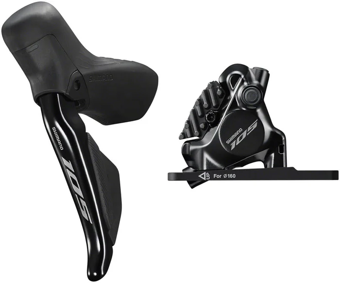 Shimano 105 ST-R7170-L Di2 Shift/Brake Lever BR-R7170 Hydraulic Disc Brake Caliper – Front 2x Flat Mount Fork Adaptor BLK
