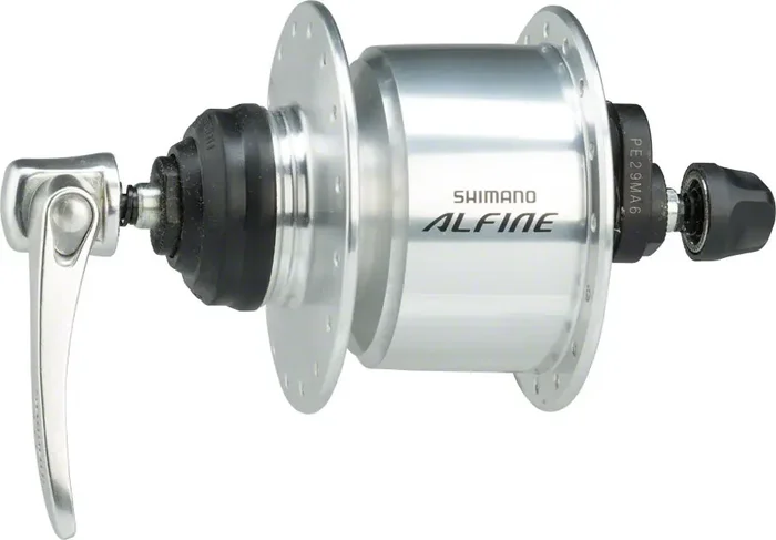 Shimano Alfine DH-S501 Dynamo Front Hub – QR x 100mm, Center-Lock, Silver, 32h