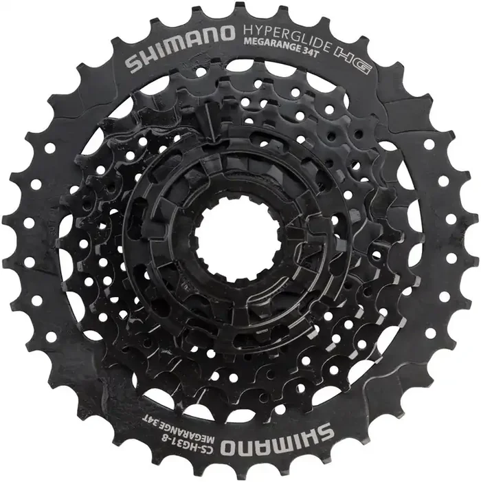 Shimano Altus CS-HG31 Cassette – 8 Speed, 11-34t, Black, Mega Range