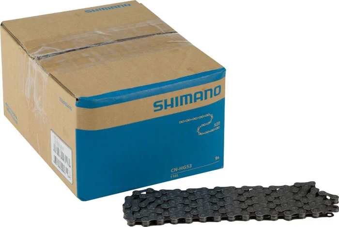 Shimano CN-HG53 Chain – 9-Speed 116 Links Gray Box of 20