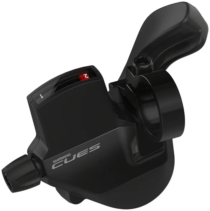 Shimano CUES SL-U6000-L Shifter – Left 2-Speed Rapidfire Plus Mono Optical Gear Display BLK
