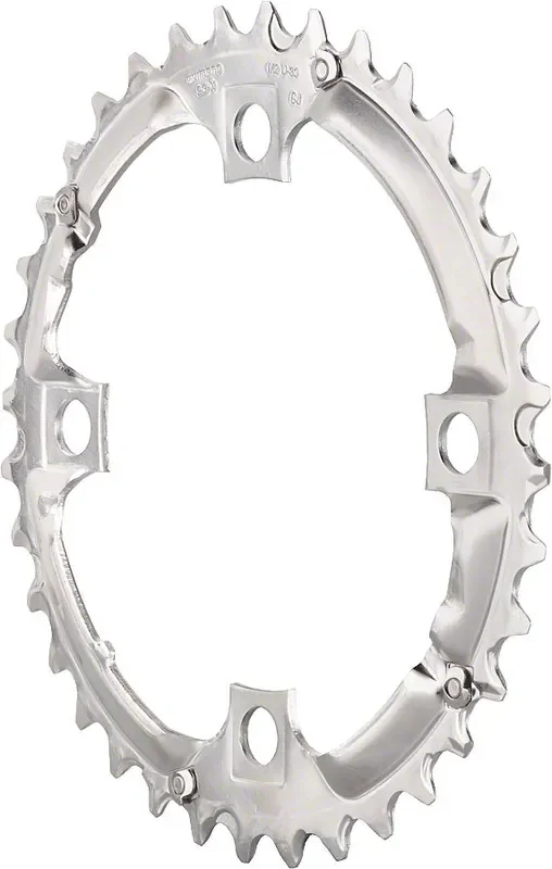 Shimano Deore M533 36T 104mm BCD 4 Bolt 9 Speed Silver Steel Middle Chainring