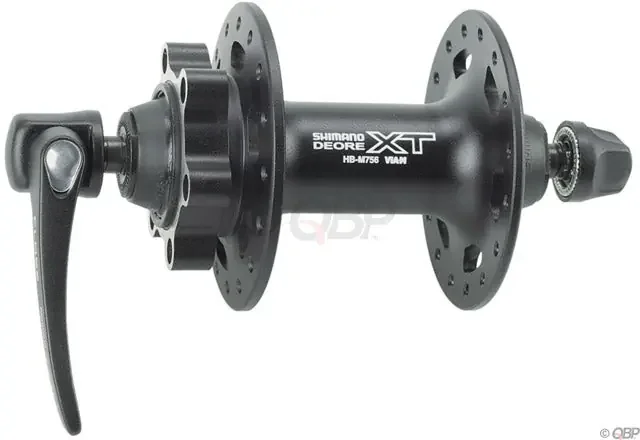 Shimano XT HB-M756 Front Hub – QR x 100mm, 6-Bolt, Black, 36h