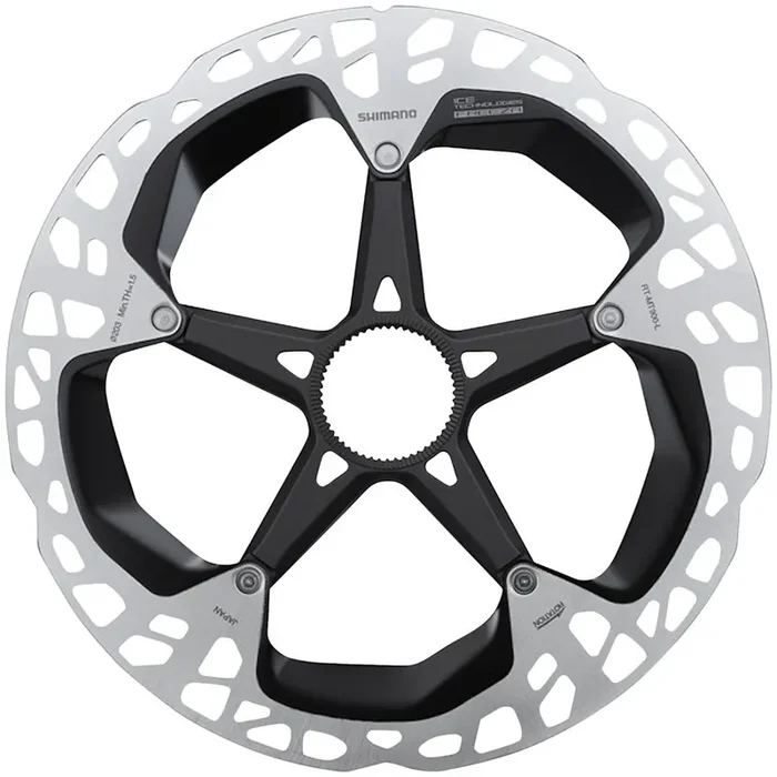 Shimano XTR RT-MT900-L Disc Brake Rotor – 203mm, Center Lock, Silver/Black