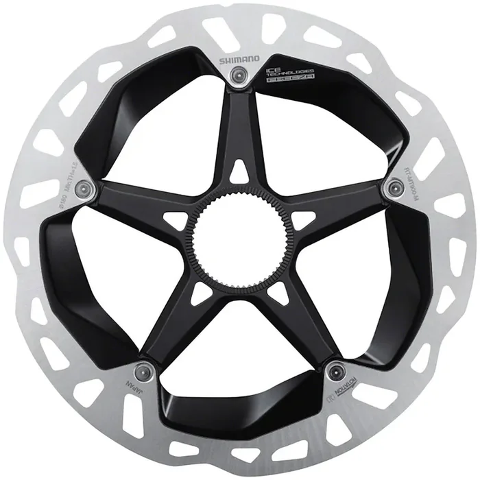 Shimano XTR RT-MT900-M Disc Brake Rotor – 180mm, Center Lock, Silver/Black