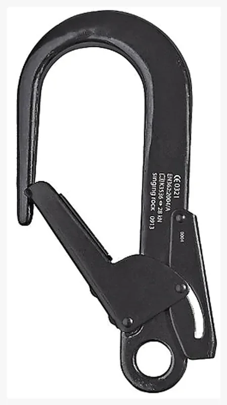 Singing Rock Big Dbl Locking Snap Hook Blk