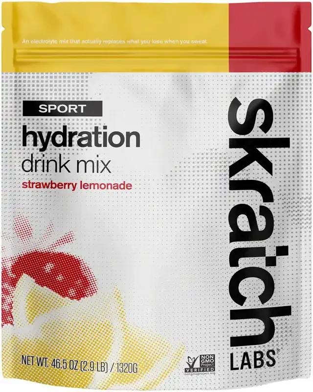 Skratch Labs Hydration Sport Drink Mix – Strawberry Lemonade, 60-Serving Resealable Pouch