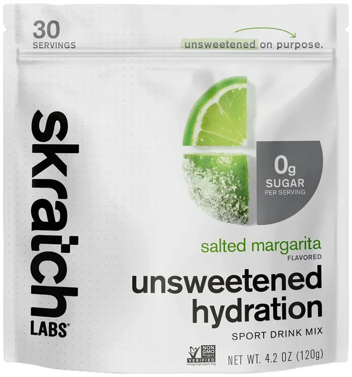 Skratch Labs Unsweetened Hydration Sport Drink Mix – Salted Margarita, 30-Serving Resealable Bag