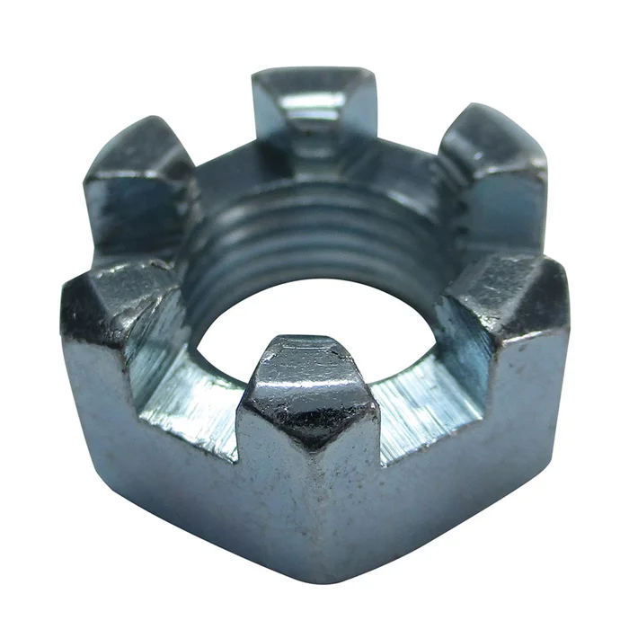Slotted Hex Nut, 1/2-20, Zinc Plated