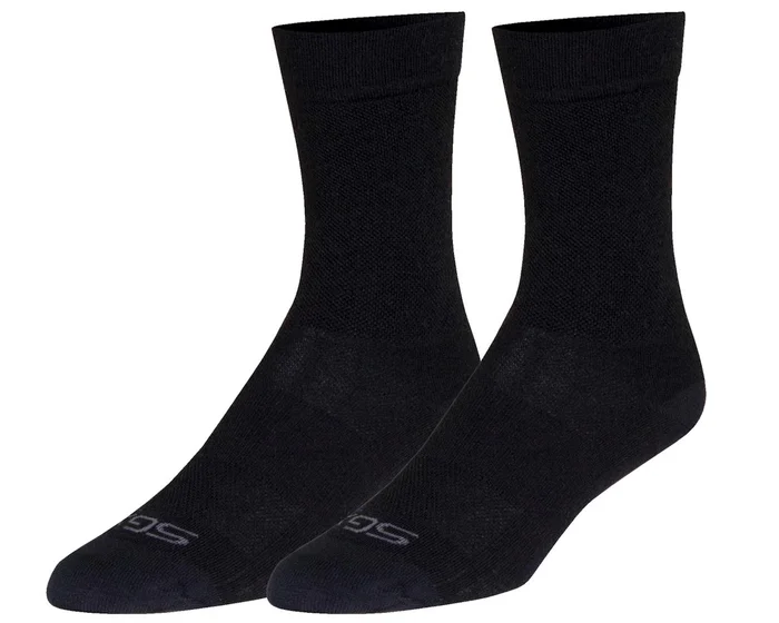 Sockguy 6″ SGX Wool Socks (Black) (L/XL)