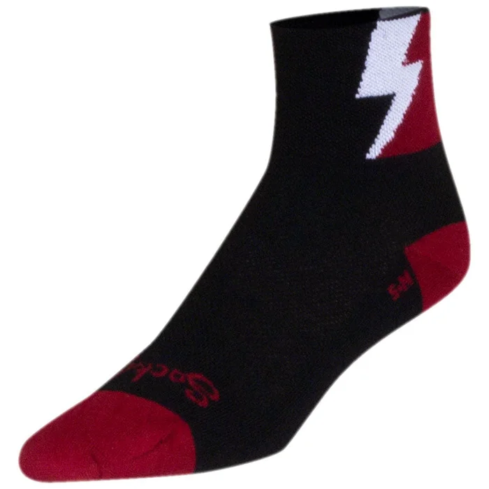 SockGuy Classic Bolt Bike Socks – Black