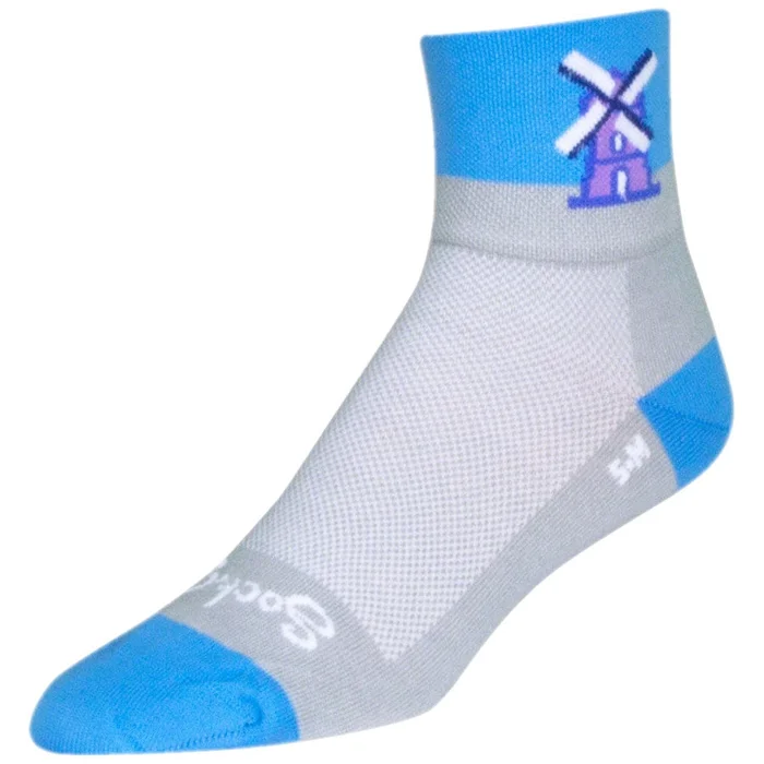 SockGuy Classic Windmills Bike Socks – Gray