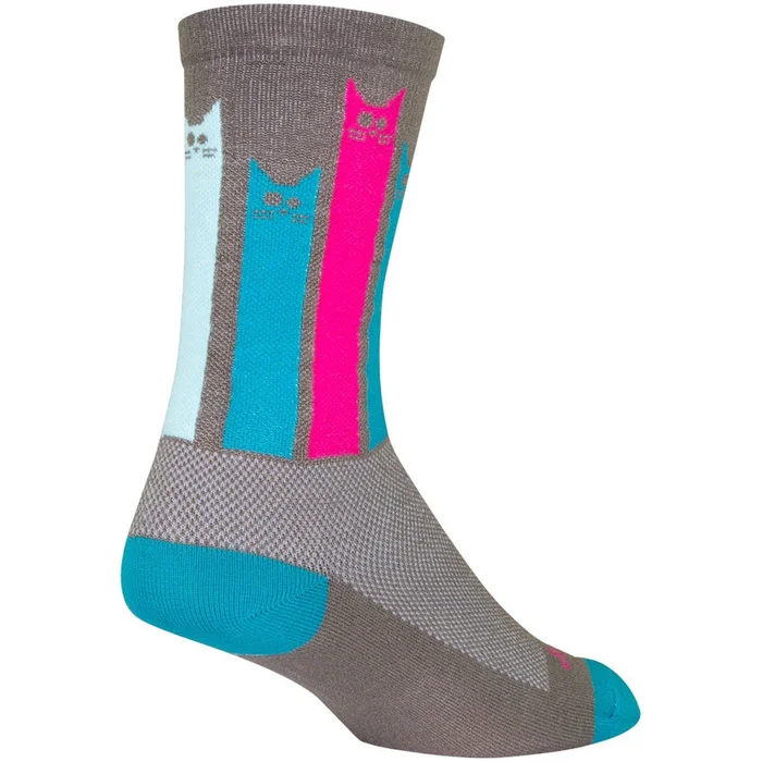 SockGuy Crew Felines Bike Socks – Gray