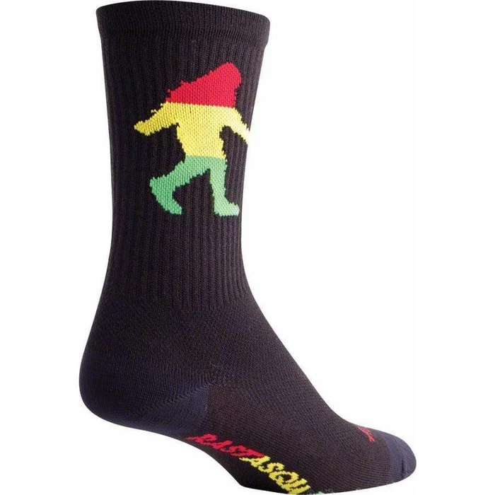 SockGuy Crew Rasta Squatch Cycling Socks – 6 inch