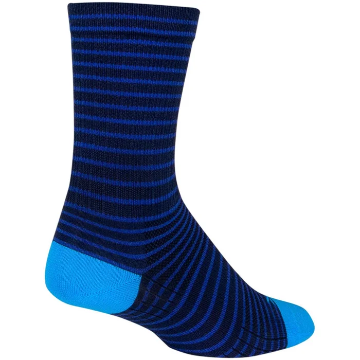 SockGuy Navy Stripes SGX Bike Socks – Blue