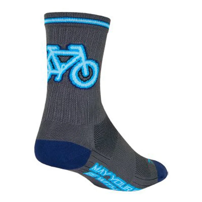 SockGuy Sockguy Neon SGX6 Socks 5-9 Gray