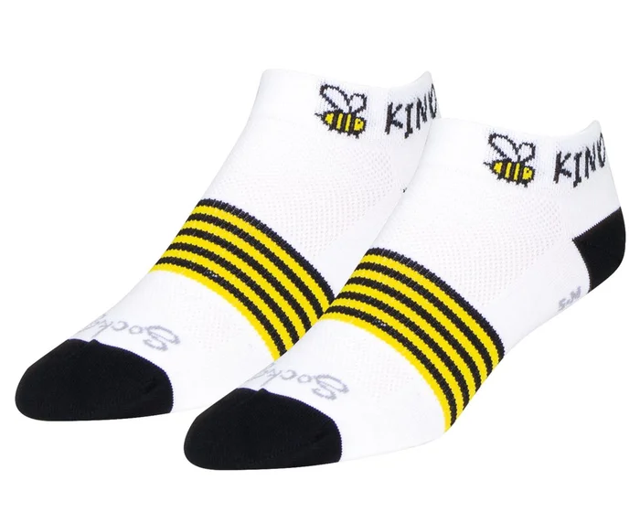 Sockguy Women’s 1″ Socks (Bee Kind) (S/M)