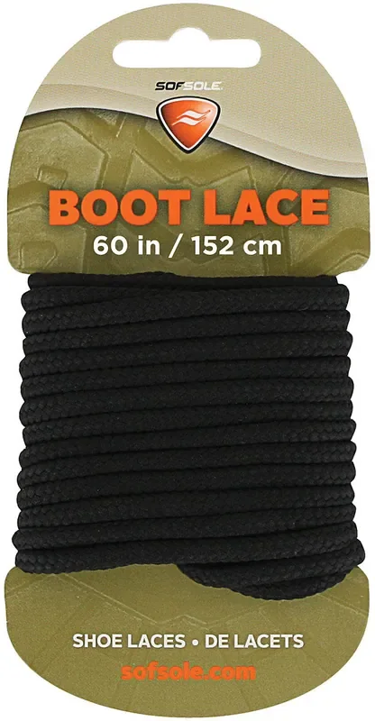 Sof Sole Boot Laces – Black 60″ for Reliable Footwear Maintenance