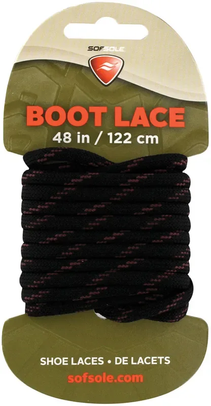 Sof Sole Boot Laces Premium Waxed Black/Tan 48″ – Ideal for Footwear Maintenance